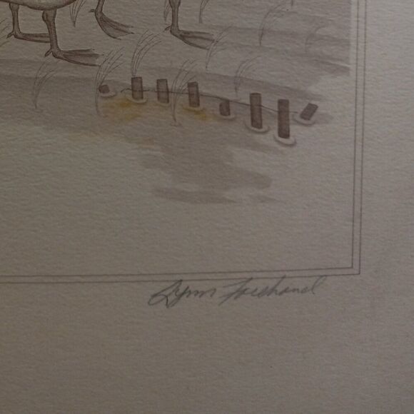 Vintage American Waterfowl Etching/Print Lynn Forehand 1of 5 Cottagecore Kitsch - Picture 4 of 8